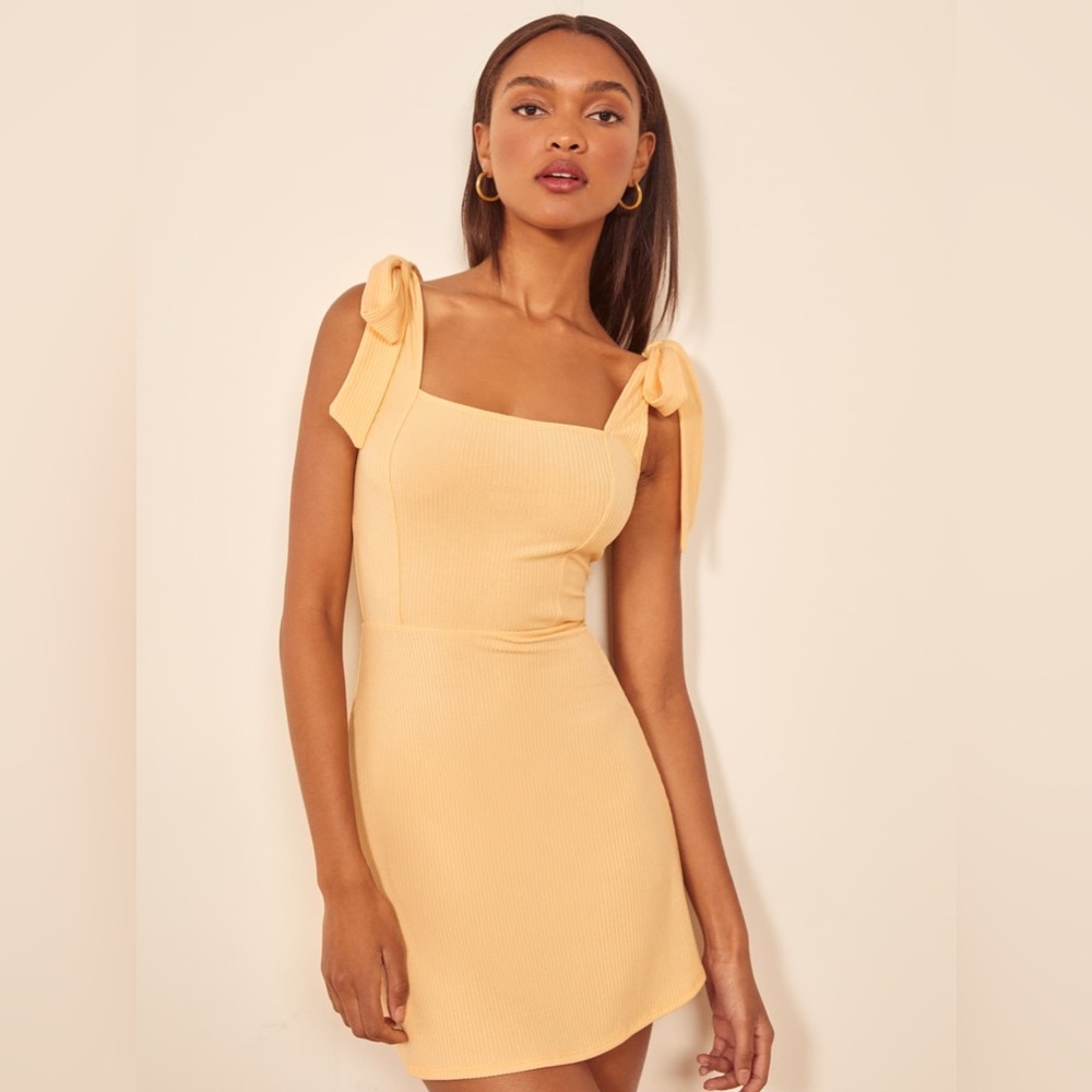 Reformation Liz dress in yellow
